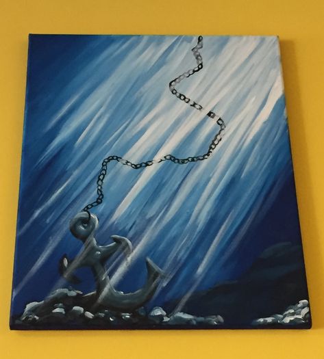 Painting Party - Anchor #Navy #OceanBeauty Navy Painting, Anchor Painting, Twist Ideas, Anchor Art, Navy Paint, Arte Van Gogh, Gallery Wall Living Room, Painting Party, Ship Drawing