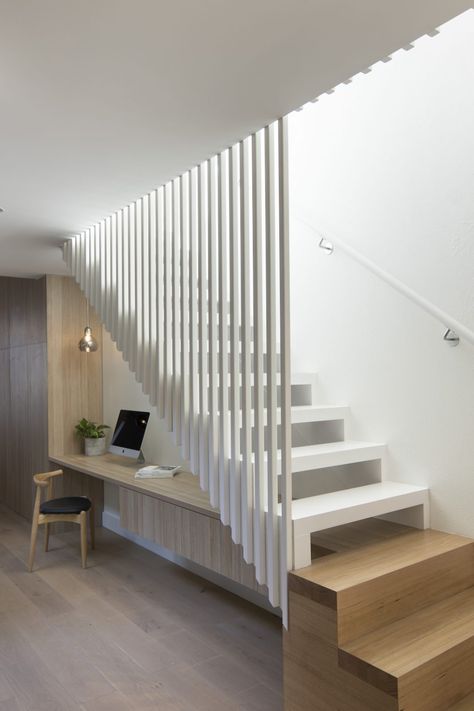 Home Office Area, تحت الدرج, درج السلم, Open Stairs, Staircase Design Modern, Stairs Design Interior, House Staircase, Stair Railing Design, Stairway Design