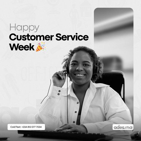 Customer Service Week Flyer Design, Customer Service Week Design, Customer Service Week Flyer, Customer Service Week Ideas, Happy Customer Service Week, Happy Customer Service, Event Poster Design Inspiration, Customer Service Week, Digital Advertising Design