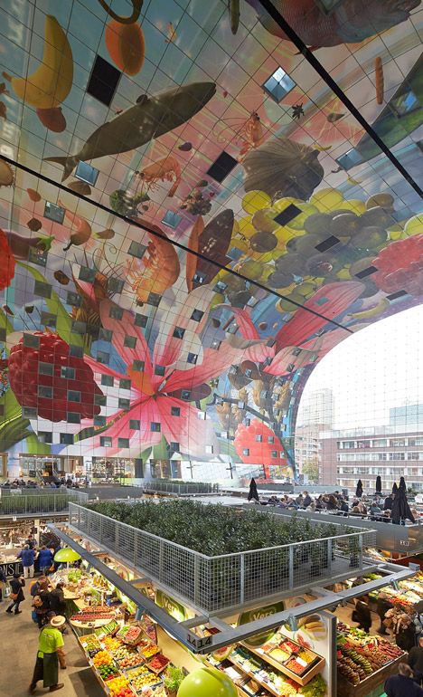 MVRDV's Markthal Rotterdam photographed by Hufton + Crow Rotterdam Market, Retail Innovation, Netherlands Tourism, Unusual Buildings, Commercial Street, Planets Wallpaper, Dutch Design, Eindhoven, Power Station