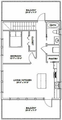 24x32 House Plans, Casita Plans, Garage Cottage, Cabin Plans With Loft, Plan Garage, Narrow Lot House, 1 Bedroom House, Red Farmhouse, Garage Apartment Plans