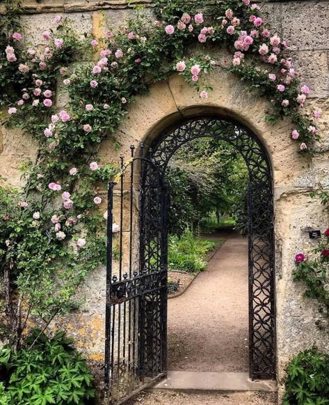 Secret Garden Door, Beautiful Gates, Gate Pictures, Doorway Decor, Castle Gate, Gothic Garden, Garden Entrance, Garden Gate, Garden Doors