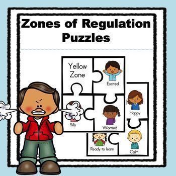 FREEBIE These puzzles are on the zones of regulation! They can help reinforce which emotions belong to each zone. There is one puzzle for each zone. The puzzles come in black & white and color. Social Thinking Activities, The Zones Of Regulation, Kids Coping Skills, Coping Skills Activities, Social Skills Training, Zones Of Regulation, School Social Worker, Social Emotional Learning Activities, Elementary School Counseling