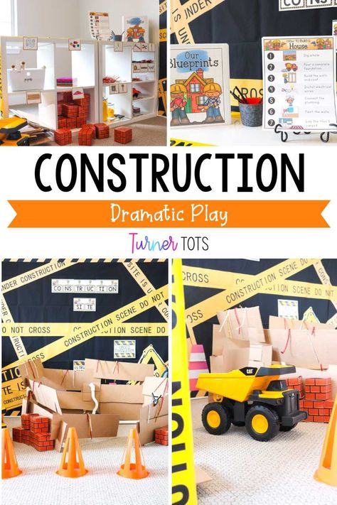 Let’s build the perfect construction site dramatic play area for your preschoolers! This bundle of dramatic play materials includes all of the printables you need to jump-start setting up your construction dramatic play area. Blueprints, road plans, ‘how to build’ activities, construction tools, and vehicle printables are all included in this extensive bundle. Click to get everything you need to create your construction dramatic play center right at your fingertips! Construction Dramatic Play, Blueprint Construction, Dramatic Play Activities, Preschool Construction, Dramatic Play Center, Dramatic Play Printables, Construction Play, Dramatic Play Preschool, Dramatic Play Area