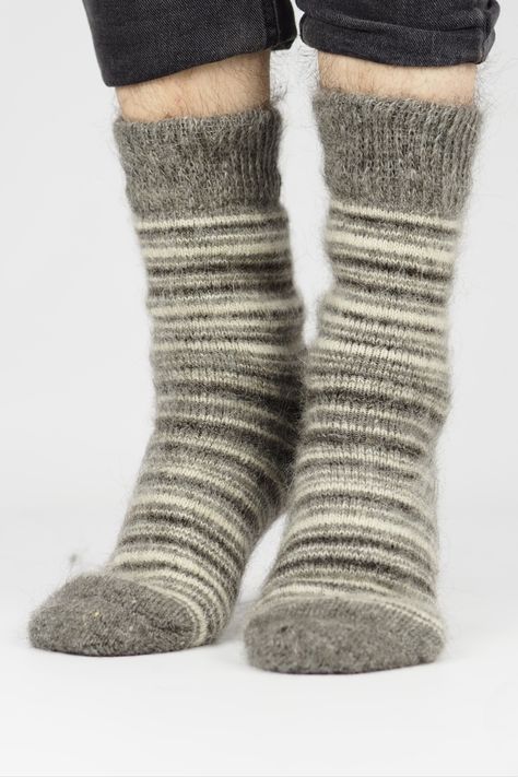 Warm and thick woolen socks for men. Made with a knitting machine from wool yarn with goat down. Woolen Socks, Wool Accessories, Socks For Men, Thick Socks, Knitting Machine, Wool Socks, Machine Knitting, Socks And Hosiery, Wool Yarn