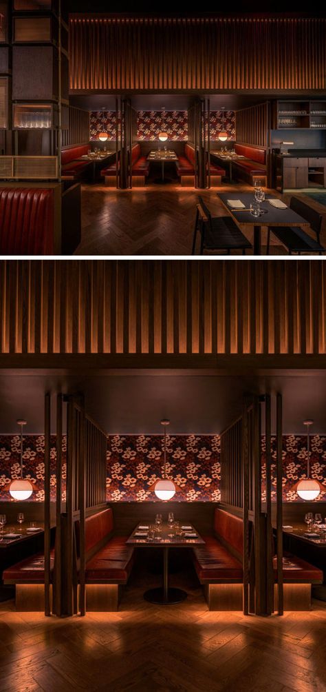 DesignAgency Has Completed Momofuku's Latest Offering In New York | CONTEMPORIST Korean Restaurant Interior Design, Korean Restaurant Design, Modern Korean Restaurant, Chinese Restaurant Interior Design, Bar Booth, Chinese Restaurant Design, Restaurant Lighting Design, Luxury Restaurant Interior, Modern Restaurant Design