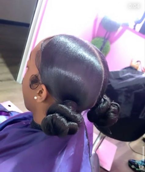 2 Knot Buns With Swoop, 2 Buns Hairstyle Black, Slick Ponytail Hairstyles, Slick Ponytail Weave, Cute Weave Hairstyles, Two Buns Hairstyle, Weave Ponytail Hairstyles, Sleek Ponytail Hairstyles, Cute Quick Hairstyles