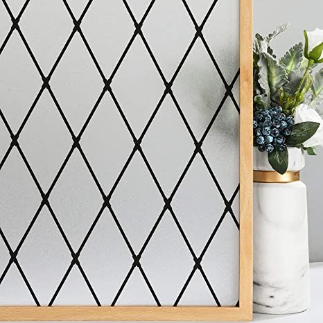 Film For Windows, Weatherproofing Windows, Lattice Window, Black Lattice, Decorative Screen Panels, Frosted Window Film, Frosted Windows, Privacy Film, Window Privacy