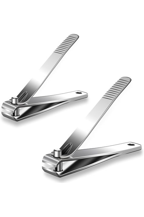 Nail Clipper Set Gjinxi 2 Pcs Men Nail Cutter Stainless Steel Wide Jaw Opening Heavy Duty Straight Blade Nail Clippers Nail Cutter Effortless Nailclippers Set for Fingernail,Toenail(Silver Black) Men Nail, Wide Jaw, Straight Blade, Womens Nails, Nail Clippers Set, Nail Clippers, Toe Nails, Heavy Duty, Stainless Steel