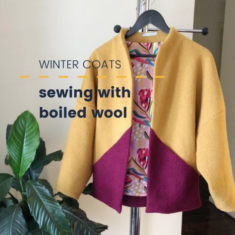 Sapporo Winter, Winter Sewing Patterns, Boiled Wool Fabric, Papercut Patterns, Boiled Wool Coat, Winter Sewing, Quilted Clothing, Boiled Wool Jacket, Coat Pattern Sewing