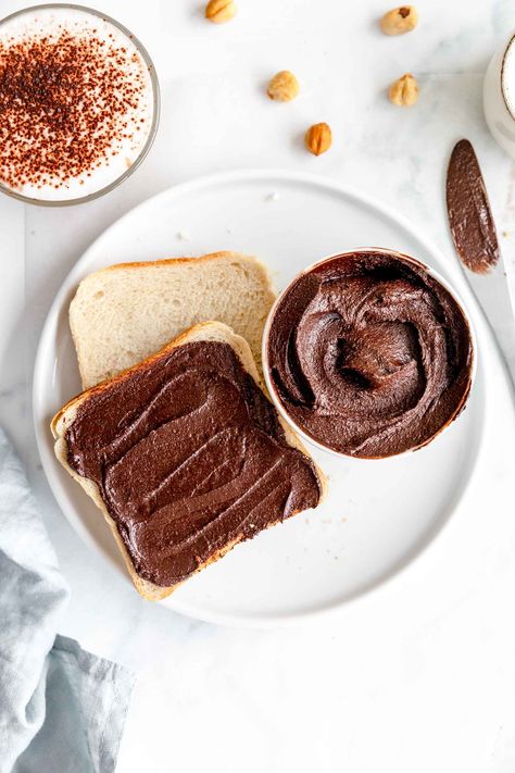 Hazelnut chocolate spread Homemade Chocolate Spread, Nutella Vegan, Vegan Nutella, Hazelnut Chocolate, Homemade Nutella, Chocolate Hazelnut Spread, Chocolate Spread, Spread Recipes, Vegan Recipe