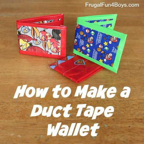 How to Make a Duct Tape Wallet – Step-by-Step Instructions! We’ve been really into duct tape at our house lately!  First it was velcro duct tape bracelets, and now Aidan and I have moved on to duct tape wallets.  There are a lot of tutorials out there for duct tape wallets, but I thought I … Duct Tape Bracelets, Duct Tape Wallets, Duck Tape Projects, Duck Tape Wallet, Duct Tape Projects, Duct Tape Wallet, Tape Projects, Duct Tape Crafts, Christmas Child