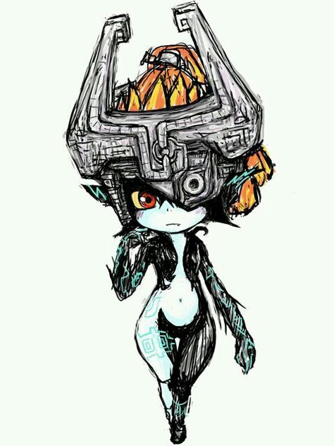 Midna (twilight princess) Legend Of Zelda Drawings, Midna Imp, Twilight Princess Tattoo, Princess Midna, Twilight Realm, Legend Of Zelda Midna, Twilight Princess Midna, Scribble Sketch, Legend Of Zelda Twilight Princess