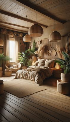 🤩🤩🤩50+ Cozy Fall Bedroom Ideas to Transform Your Space (2024)🤩🤩🤩 Cozy Large Bedroom Ideas, Bali Decor Interior Design, Bed On The Floor Ideas Cozy Bedroom, Bamboo Beds, Airbnb Ideas Interior Design, Earthy Bedroom Aesthetic, Modern Bedroom Accessories, Alternative Bedroom, Bedroom Inspirations Cozy