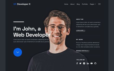 Developer Webflow Website Theme Web Developer Portfolio Website, Web Developer Portfolio, Developer Portfolio, Cv Website, Webflow Website, Personal Website Portfolio, Freelance Website, Unique Web Design, Portfolio Website Template