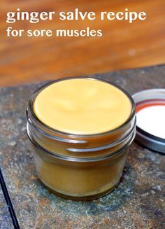 This ginger salve recipe is great for helping to relax & soothe sore muscles. Plus it's the perfect alternative if you're allergic or sensitive to capsicum. Ginger Salve, Homemade Salve Recipes, Pain Relief Salve, Homemade Salve, Salve Recipes, Herbal Salves, Magia Das Ervas, Healing Salves, Ginger Essential Oil