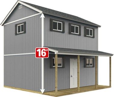 Home Depot Sundance TR-1600 2-Story Farmhouse – The New Classic Manor New Day Cabin – Project Small House Tuff Sheds, Home Depot Tiny House, 2 Story Shed, 2 Story Farmhouse, Home Depot Shed, Shed Tiny Home, Mexican House, Shed Tiny House, Shed House Plans