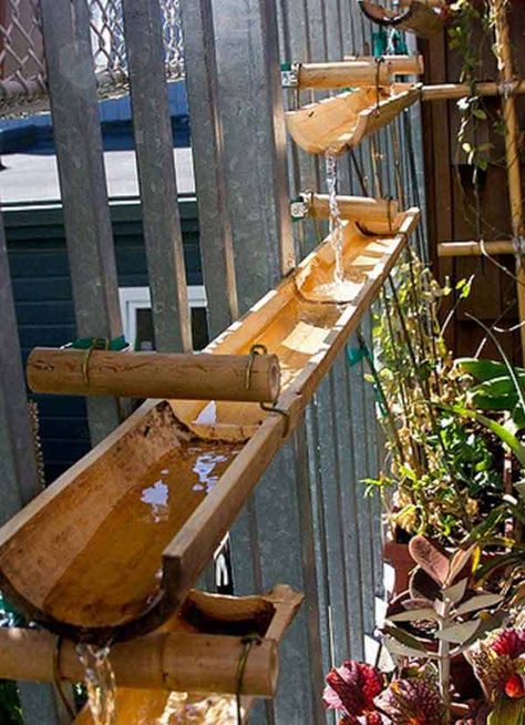 Bamboo Furniture Diy, Bamboo Fountain, Bamboo Diy, Fountains Backyard, Diy Fountain, Bamboo Garden, Bamboo Crafts, Bamboo Design, Kew Gardens