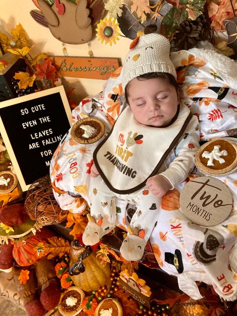 1 Month Old Thanksgiving Pictures, Diy Newborn Thanksgiving Pictures, 1 Month Old Baby Pictures November, September 3 Month Baby Pictures, 2 Month Baby Picture Ideas November, November 1 Month Baby Pictures, Thanksgiving Baby Monthly Pictures, Baby's First Thanksgiving, Infant Thanksgiving Pictures