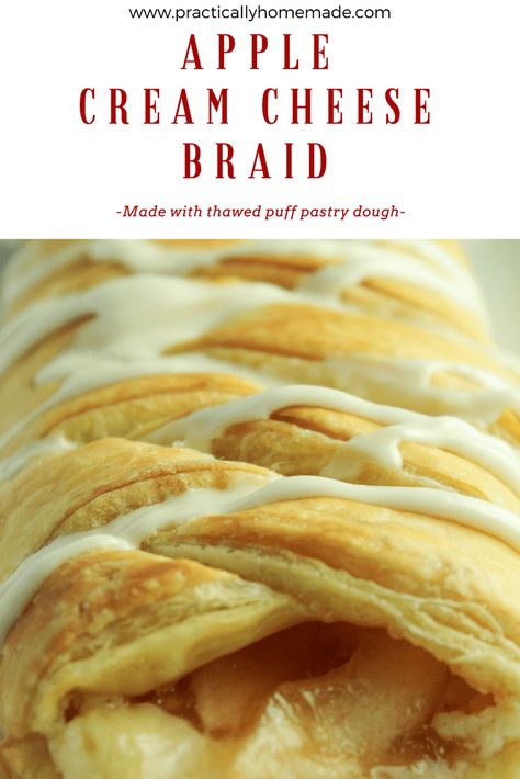 Cream Cheese Braid, Puff Pastry Braid, Breakfast Braid, Cream Cheese Breakfast, Apple Cream Cheese, Apple Puff Pastry, Apple Cream, Cheese Breakfast, Canned Apples