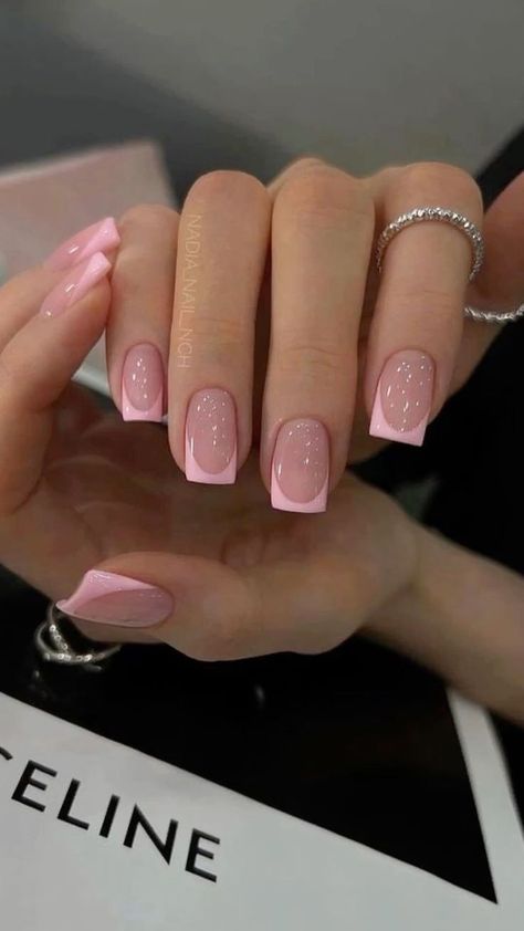 French Manicure Nails, Girly Acrylic Nails, Work Nails, Basic Nails, Classy Acrylic Nails, Short Square Acrylic Nails, Square Acrylic Nails, Short Acrylic Nails, Square Nails