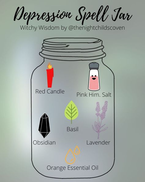 3,979 Likes, 26 Comments - The Nightchild’s Coven (@thenightchildscoven) on Instagram: “If you’ve been following this account for awhile now, you all know how important #mentalhealth is…” Lavender Spell Jar, Letting Go Spell Jar, Calming Spell Jar, Motivation Spell Jar, Wicca Recipes, Witchcraft Spells For Beginners, Jar Spells, Witch Bottles, Spell Jars