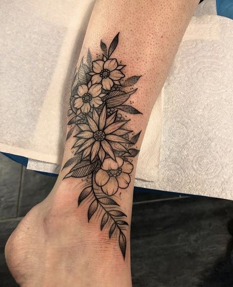 Women’s Ankle Tattoo Cover Up, Coverup Tattoo Ideas Ankle, Cover Up Leg Tattoos For Women, Cover Up Tattoos On Ankle, Womens Ankle Tattoos Cover Up, Coverup Ankle Tattoo, Big Ankle Tattoo Cover Up, Ankle Tattoos For Women Wrap Around Flowers, Inner Ankle Tattoo Coverup