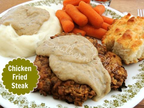 Recipes to feed your body and warm your heart. Steak With Gravy, Chicken Fried Steak Recipe, Southern Plate, Fried Steak, Chicken Fried Steak, Steak Recipe, Steak Fries, Chicken Fried, Southern Cooking