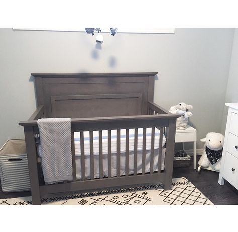 Mismatched Neutral Nursery Grey Crib White Dresser Grey Crib White Dresser Nursery, Mismatched Nursery, Nursery Grey Crib, White Dresser Nursery, Harry Potter Crib Bedding, Nursery Ideas Girl Pink, Gray Nursery Girl, White Changing Table, Gray Crib