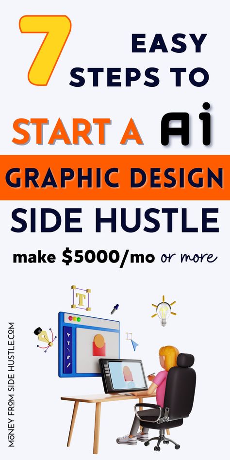 start ai graphic design hustle Under The Table Jobs, Jobs Without A Degree, Make Side Money, Start A Side Hustle, Apps That Pay, Proofreading Jobs, Pinterest Affiliate Marketing, Jobs For Teachers, Money Games