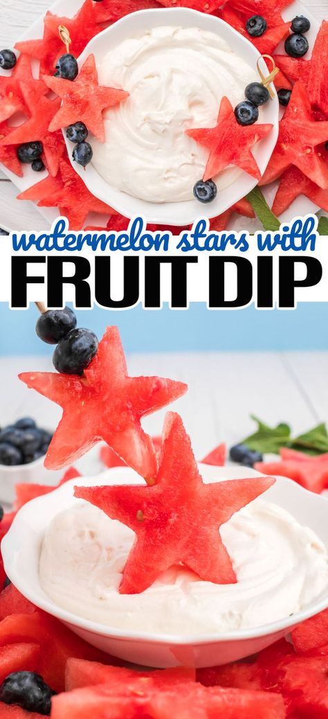 Watermelon Fries And Dip, Watermelon Dip, Watermelon Stars, Pineapple Dip, Dips Party, Fruit Appetizers, No Cook Appetizers, Party Bites, Delicious Appetizers