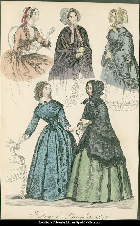 1846 1850s Fashion, Walking Dress, 1800s Fashion, 19th Century Fashion, Old Fashion, Historical Costume, Historical Dresses, Victorian Gothic, Fashion Plates