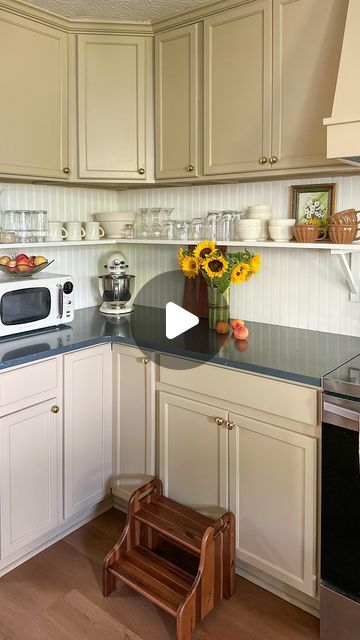 Alexis Cosinuke | Vintage bookcases upcycle or under cabinet shelving? Which is your favorite? 🤩   #kitchenremodel #kitchendesign #kitchenrenovation... | Instagram Shelf Under Cabinets In Kitchen, Under Cabinet Ideas, Shelves Under Kitchen Cabinets, Kitchen Upper Cabinets, Upcycle Bookcase, Kitchen With Shelves, Under Cabinet Shelf, Vintage Bookcase, Cabinet Shelving