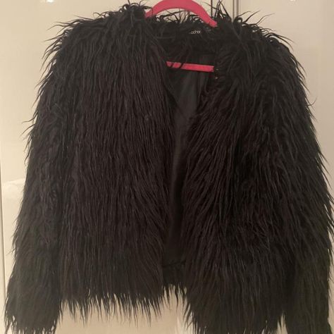 Black shaggy jacket - Depop Shaggy Jacket, Street Style, Halloween, Black