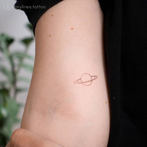 Mini Saturn Tattoo, Saturn Small Tattoo, Small Planet Tattoo Simple, Simple Saturn Tattoo, Saturn Planet Tattoo, Tiny Planet Tattoos, Planets Tattoo Simple, Planet Tattoos Simple, Moon Saturn Tattoo