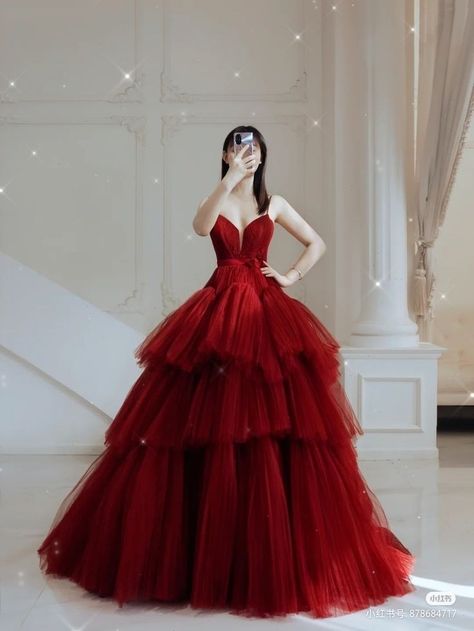 Red Gowns Elegant Ball, Red Debut Dress, Red Debut Gown, Red Prom Dress Ballgown, Red Fairy Dress, Debut Dress, Red Princess Dress, Debut Dresses, Prom Dress Red