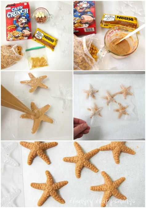 Sea Snacks, Sea Dessert, Beach Theme Desserts, How To Make Butterscotch, Beach Dessert, Luau Party Food, Beach Treats, Crunch Cereal, Ocean Birthday