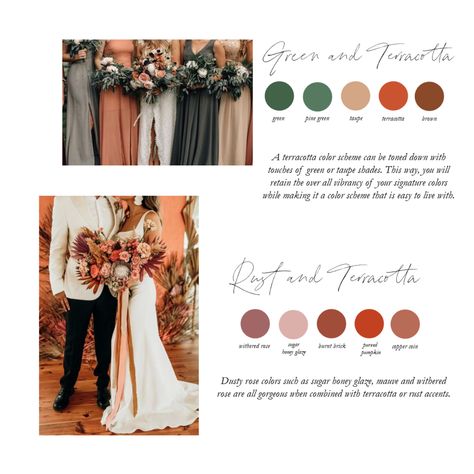 Burgundy Color Palette Wedding, Terracotta Wedding Color, Terracotta Wedding Colors, Burgundy Color Palette, Terra Cotta Wedding, Color Palette Wedding, Burgundy Colour Palette, Fall Wedding Style, Terracotta And Green