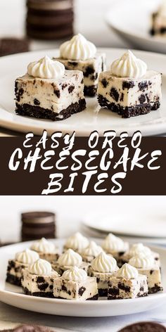 Summer Desserts Cheesecake, Oreo Bites No Bake, Oreo Cheesecake Squares, Oreo Cheesecake Bars No Bake, Mini Oreo Cheesecake No Bake, Oreo Cheesecake Bites No Bake, No Bake Cheesecake Squares, Easy Sunday Dessert Ideas, Frozen Cheesecake Bites