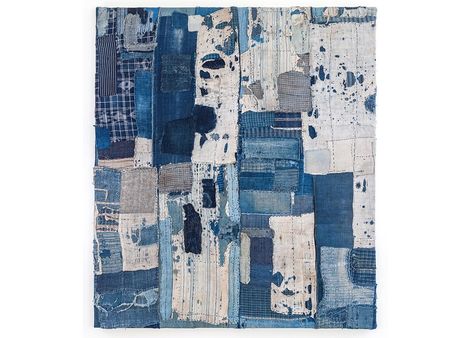 Boro Patchwork, Japanese Boro Textiles, Japanese Boro, Boro Stitching, Futon Cover, Japanese Patchwork, Fiber Wall Art, Futon Covers, Denim Art