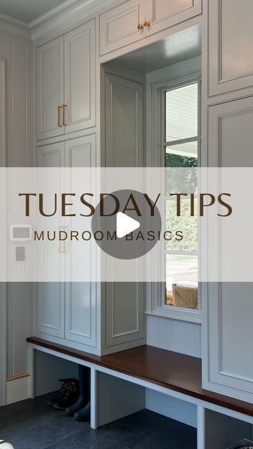 John C Sanders and Company on Instagram: "Tuesday Tip 👷🏼‍♂️ . We’re back this week covering the basics on how to make your mudroom work best for you.  . 1. Location—position your mudroom between where you’re going to park and your kitchen (and your laundry room if you can.) 2. Components—incorporate great cabinetry. Plan enough storage for each member of your family and the everyday items they need to store.  3. Drop Zone—have an area where you can drop your keys, mail, etc.  4. Work Zone—if you have the space, create an area where you can work through household duties. This functions as a command center of the home and can make your life so much easier.  . . .  #tuesdaytips #howto #mudroom #cabinets #cabinetry #backtoschool #storage #organization #reelsinstagram #reels #reel #johncsande Mudroom With Pantry Storage, Mudroom Cabinet Organization, Drop Zone Storage, Mud Room Cabinets Ideas, Drop Zone Cabinet, Mud Room Pantry Combo, Drop Zone Ideas Mud Rooms, Corner Mudroom Ideas, Mud Room And Pantry Combo