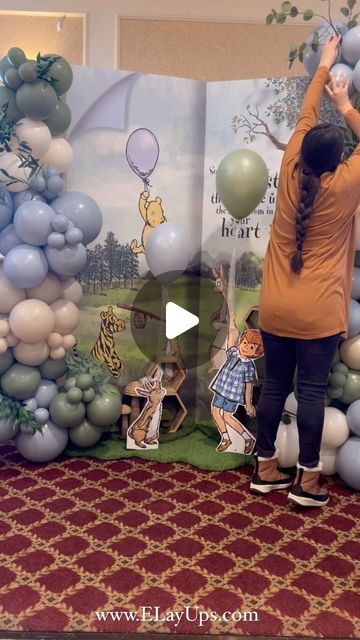 Chicago Balloons & Northwest Indiana Balloons on Instagram: "Winnie The Pooh Baby Shower #HammondBalloons #BalloonsInHammondIndiana #CreteBalloons #BalloonsInCreteIL #BalloonsInMunster #BalloonsInMunster #BalloonsInDyerIndiana #BalloonsInGrifith #NorthwestIndianaBalloons #NorthwestPartyRentals #BalloonsInNorthestIndiana #BalloonsInIndiana #OakForestBalloons #TinleyParkBalloons #Tutorial #BabyShowerBackdrop #WinnieThePoohBackdrop #EventToole #EventTips #EventIndustry #DIY #DIYMommy #BalloonTutorial #BalloonGarland #BirthdayBackdrop #WinnieThePoohTheme #DIYBackdrop #HowTo #BuildingABackdrop #ChicagoEventPlanner #ChicagoBalloone #NorthwestIndianaBalloons" Winnie The Pooh Garland Ideas, Winnie The Pooh Gift Wrapping Ideas, Diy Winnie The Pooh Backdrop, Winnie The Pooh Arch Backdrop, Winnie The Pooh Backdrop Ideas, Winnie The Pooh Baby Shower Balloon Arch, Winnie The Pooh Baby Shower Backdrop, Diy Winnie The Pooh Baby Shower Ideas, Baby Shower Ideas Winnie The Pooh