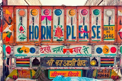 Indian Truck, Truck Art, Indian Folk Art, Stained Glass Panels, Master Bedrooms Decor, Decorating Blogs, Be Proud, Full Colour, Indian Design