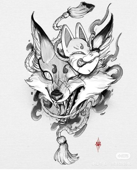 Gothic Tattoos, Dragon Tattoo Ideas, Fox Tattoo Design, Dragon Tattoos, Creepy Tattoos, Fox Tattoo, Tattoo Desings, Dragon Tattoo Designs, Tattoo Style Drawings