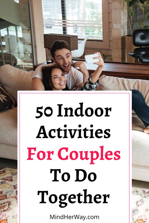 50 Fun things for couples to do at home when bored. Are you and your partner stuck at home with nothing to do? Try these 50 activities for couples to do at home. These can be used as indoor date night ideas, things to do at home as a couple on a rainy day, or just stay at home date ideas. These indoor activities for couples will help bring you closer and form a stronger bond. Indoor Activities For Couples, Bored Couples, Indoor Date Ideas, Home Date Ideas, Honeymoon Activities, Activities For Couples, Couples Things To Do, Fun Couple Activities, Date Activities