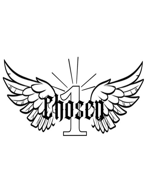 Choose One Tattoo, Side Neck Tattoo Stencil, Dream Chaser Tattoo Stencil, Chosen 1 Tattoo Stencil, Chosen One Tattoo Design, Fear God Leg Tattoo, Chosen 1 Tattoo Men Neck, Chest Tattoo Men Ideas Stencil, Forever Humble Tattoo