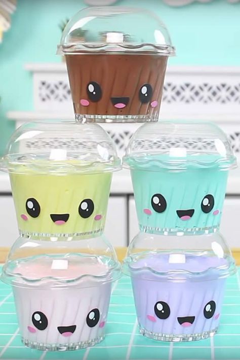 Diy Cupcake Party, Kawaii Party Favors, Kawaii Party Ideas Birthday, Kawaii Birthday Party Ideas, Cupcake Crafts For Kids, Boba Cupcakes, Kawaii Party Ideas, Squishmellow Birthday Party, Diy Birthday Activities