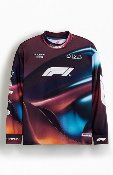 x PacSun Eco Apex Long Sleeve Jersey Sports Design Ideas, Sports Jersey Design, Yellow Images, Streetwear Aesthetic, Gradient Design, Racing Shirts, Sports Uniforms, Custom Graphics, Motor Racing