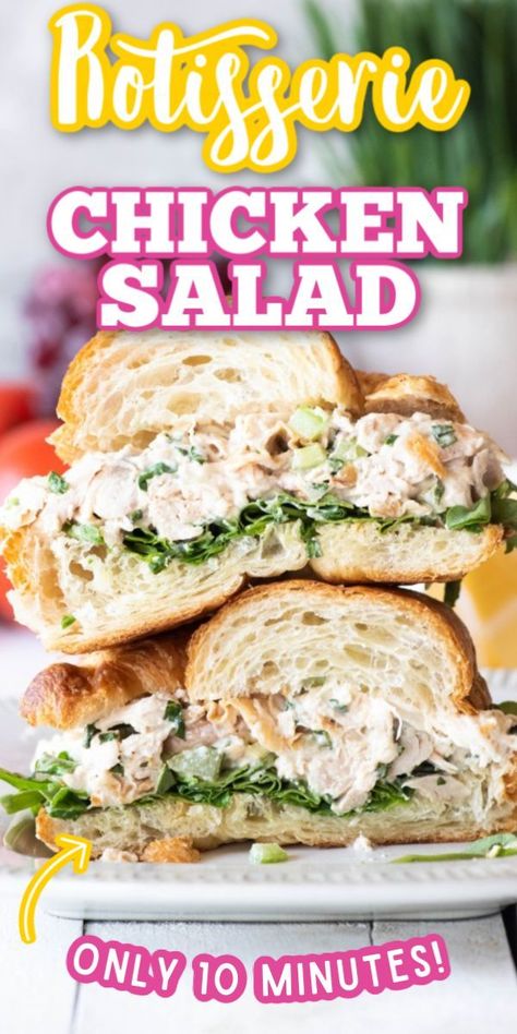 Rotisserie Chicken Salad Sandwich, Rotisserie Chicken Salad Recipe, Salad Sandwich Recipe, Recipes Using Rotisserie Chicken, Chicken Salad Sandwich Recipe, Rotisserie Chicken Salad, Chicken Salad Recipe Easy, Easy Chicken Salad, Chicken Sandwich Recipes