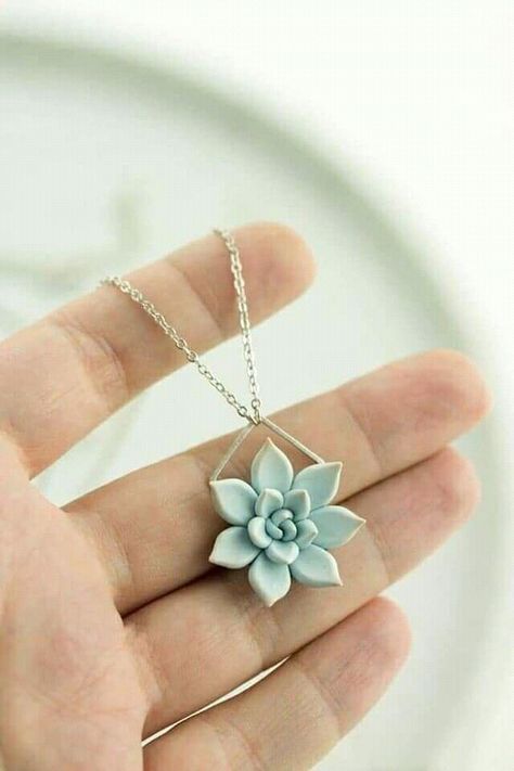 Succulent Jewelry, Polymer Clay Flower Jewelry, Polymer Clay Diy, Polymer Clay Jewelry Diy, Cute Polymer Clay, Polymer Jewelry, Clay Jewelry Diy, Clay Miniatures, Fimo Clay